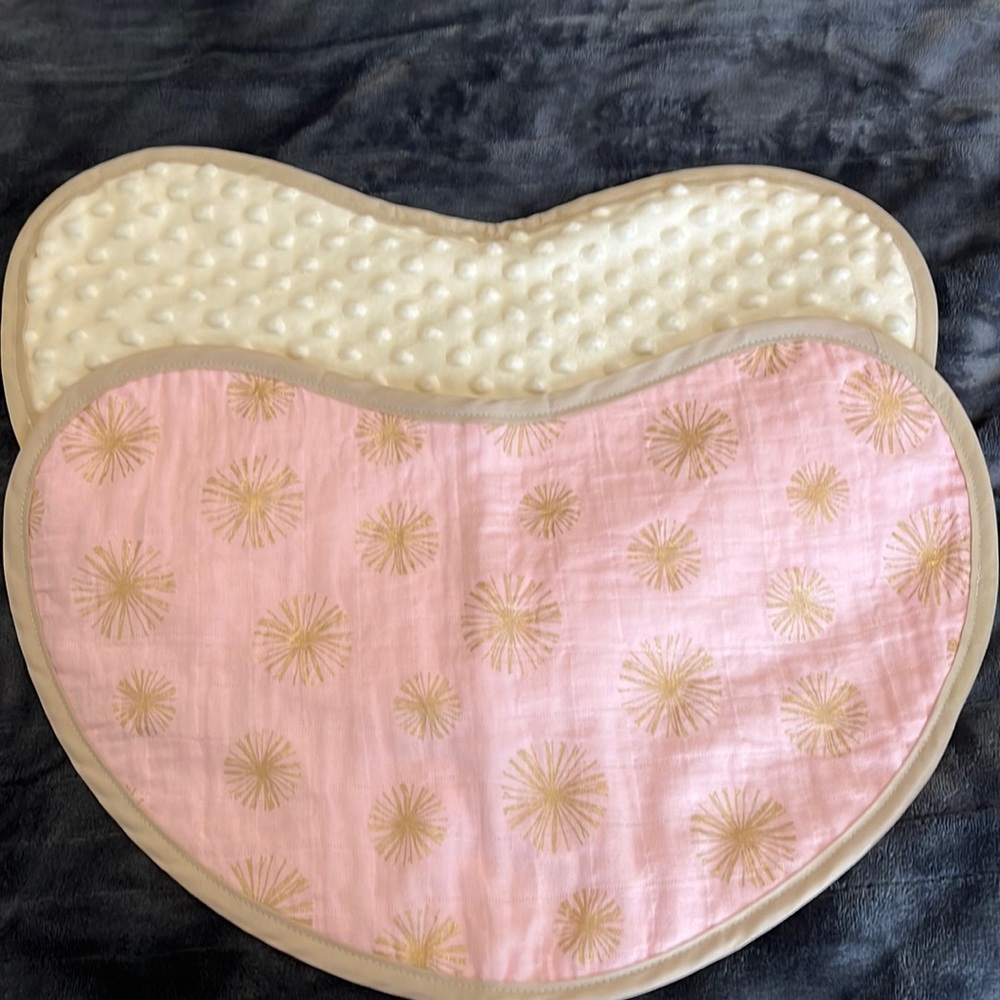 Pink dandelions small baby burp cloth